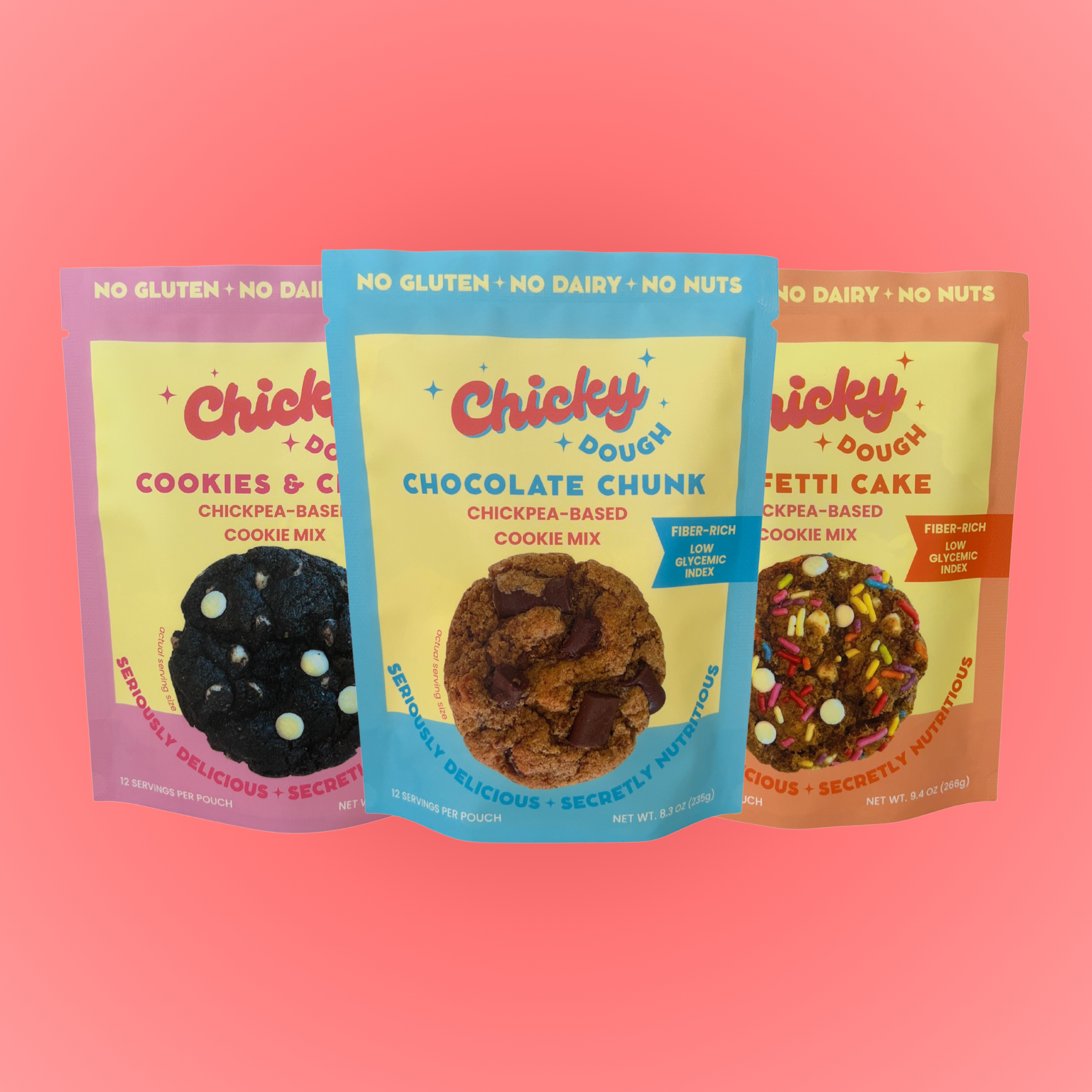 3 Pack Bundle Chickpea-Based Cookie Mix – ChickyDough