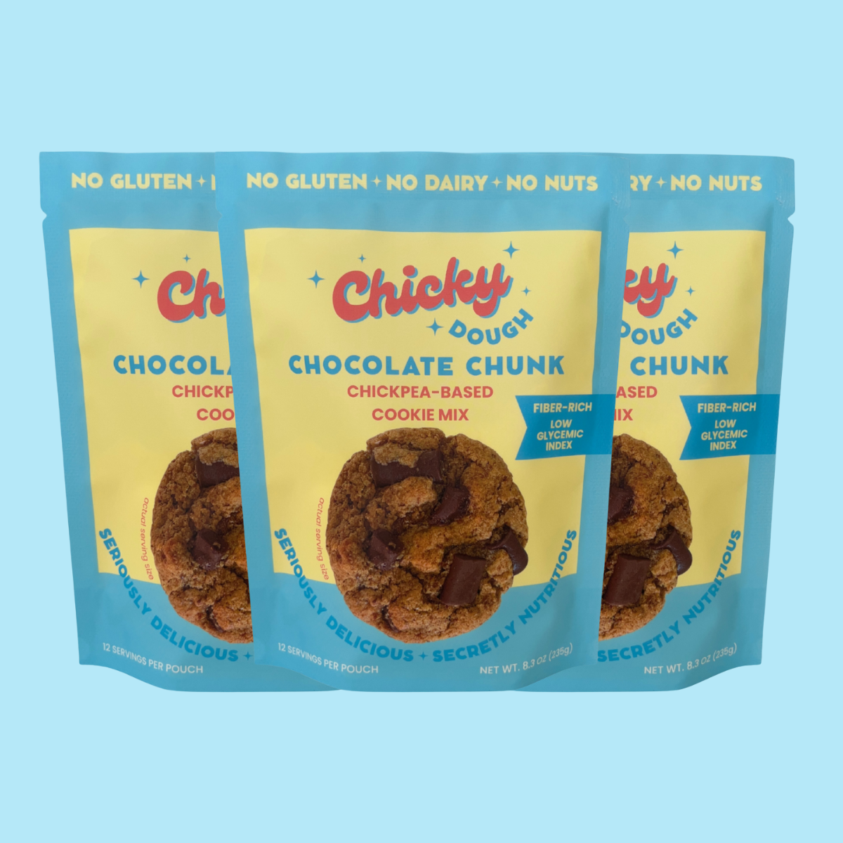 Chocolate Chunk Chickpea-Based Cookie Mix 3 Pack