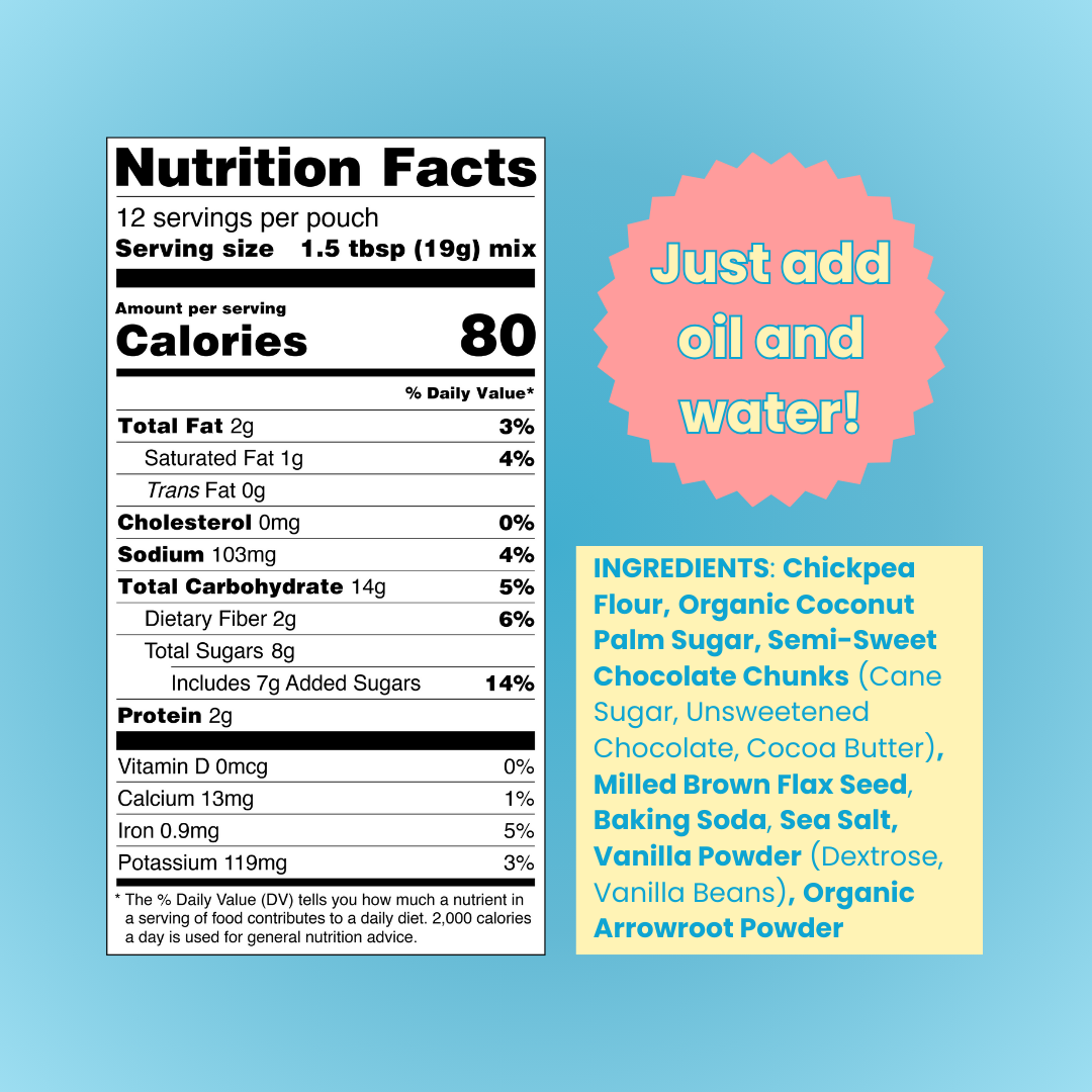 Chocolate Chunk Chickpea-Based Cookie Mix