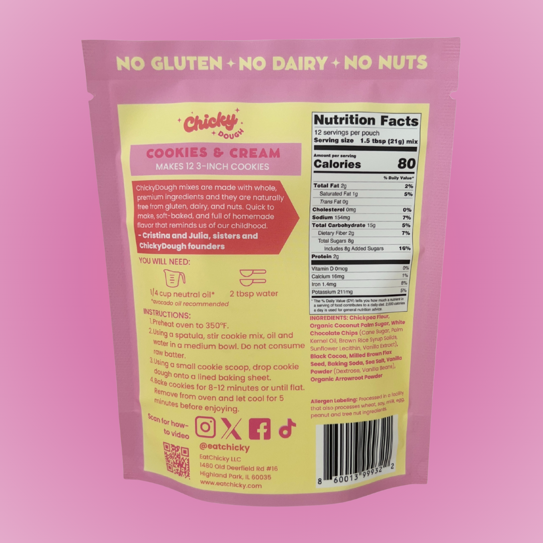 Cookies & Cream Chickpea-Based Cookie Mix